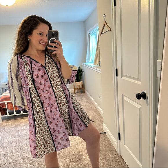 NWT Rhode Purple Floral Long Sleeve Mini Dress XS - Picture 4 of 14